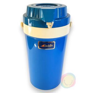 Vintage 80s Aladdin Pump-A-Drink 2L Thermos Airpot Blue